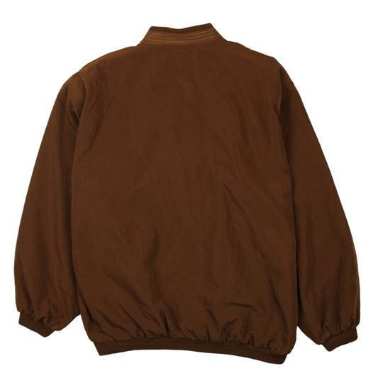 Wudipos Men's Brown XL Bomber Jacket Cotton Twill Zip Casual