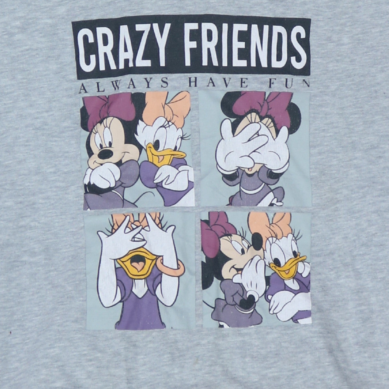 Disney Womens Grey Minnie & Daisy Crazy Friends Sweatshirt XL