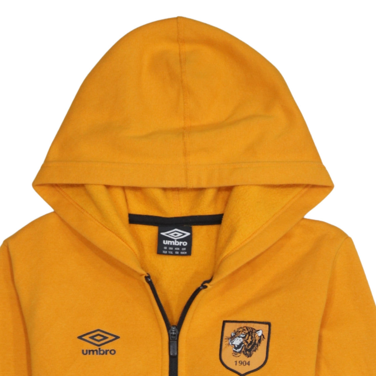 Additional view of Umbro boys’ gold & black full zip hoodie, size 158, football club logo