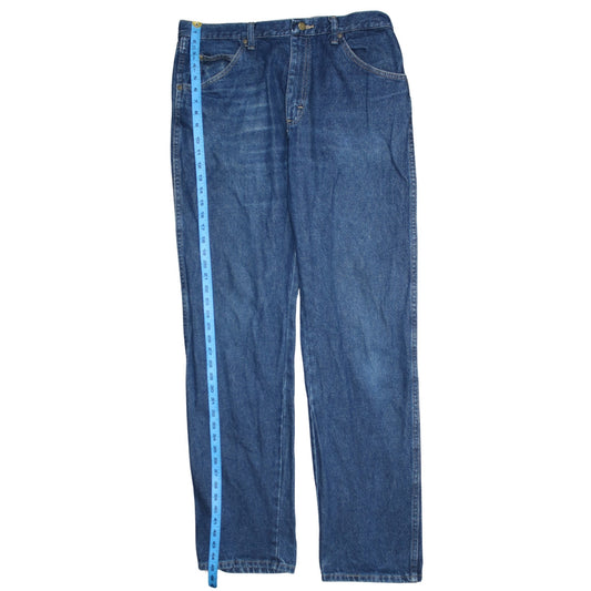 Wrangler Men's Blue 36x34 Regular Fit Straight Denim Jeans