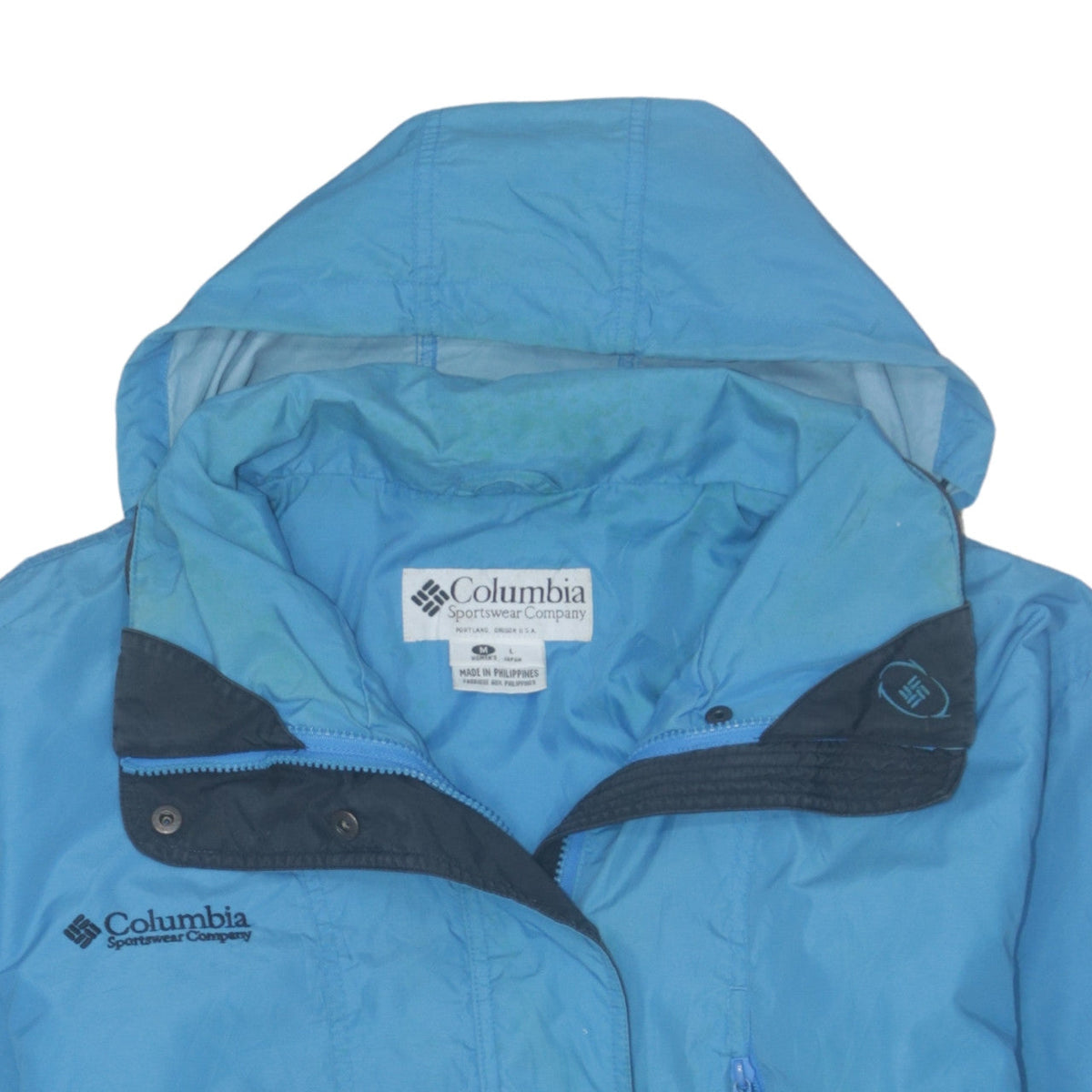 Additional view of Columbia Women’s Blue Hooded Parka Jacket, size M, Water Resistant Outdoor