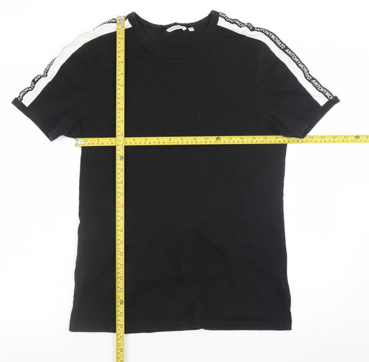 Antony Morato Men's Black Slim Fit Crew Neck Cotton T-Shirt Size M