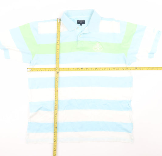Burberry Golf Men's Multicoloured Striped Polo Shirt Size L