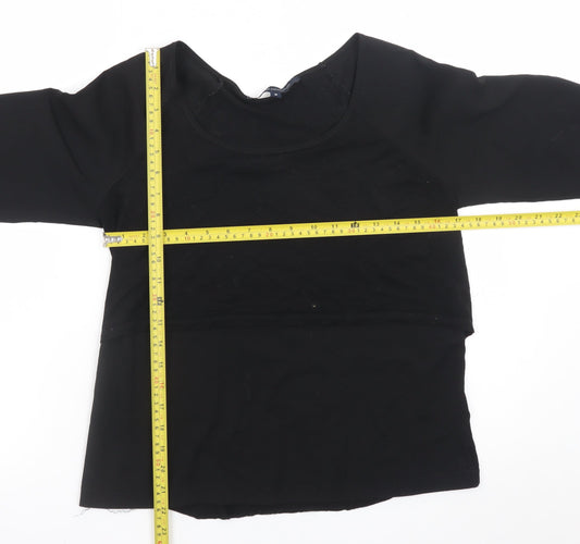 French Connection Women's Black 3/4 Sleeve Basic Blouse M