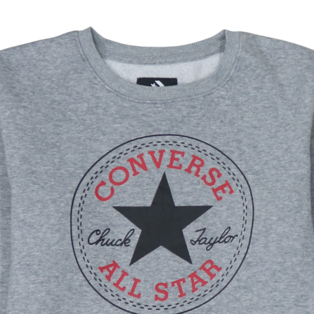 Additional view of Converse boys’ grey crew neck pullover sweatshirt 13-15 years logo print
