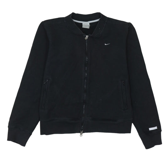 Nike Womens Black Size 12 Track Jacket Full Zip Lightweight Cotton Blend