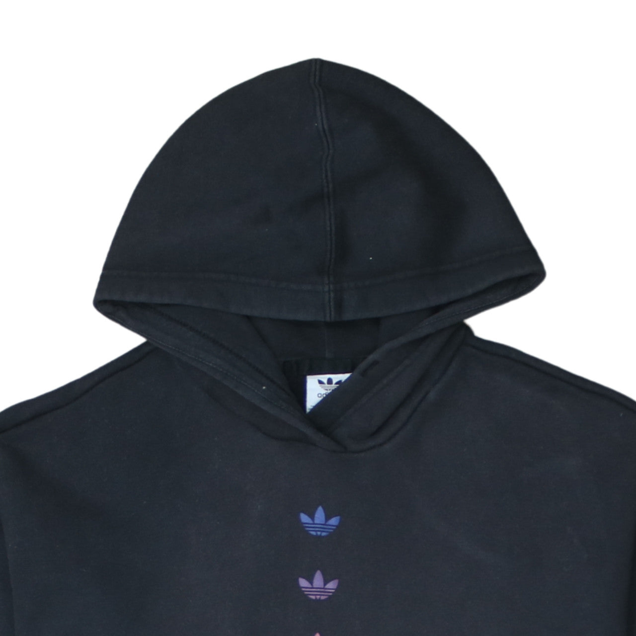 Additional view of Adidas women’s black pullover hoodie uk 8 logo print cotton blend