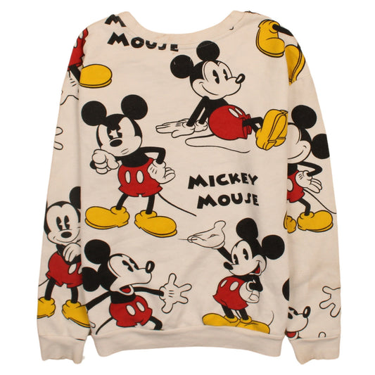 Bershka Disney Womens Beige Mickey Mouse Sweatshirt Size M