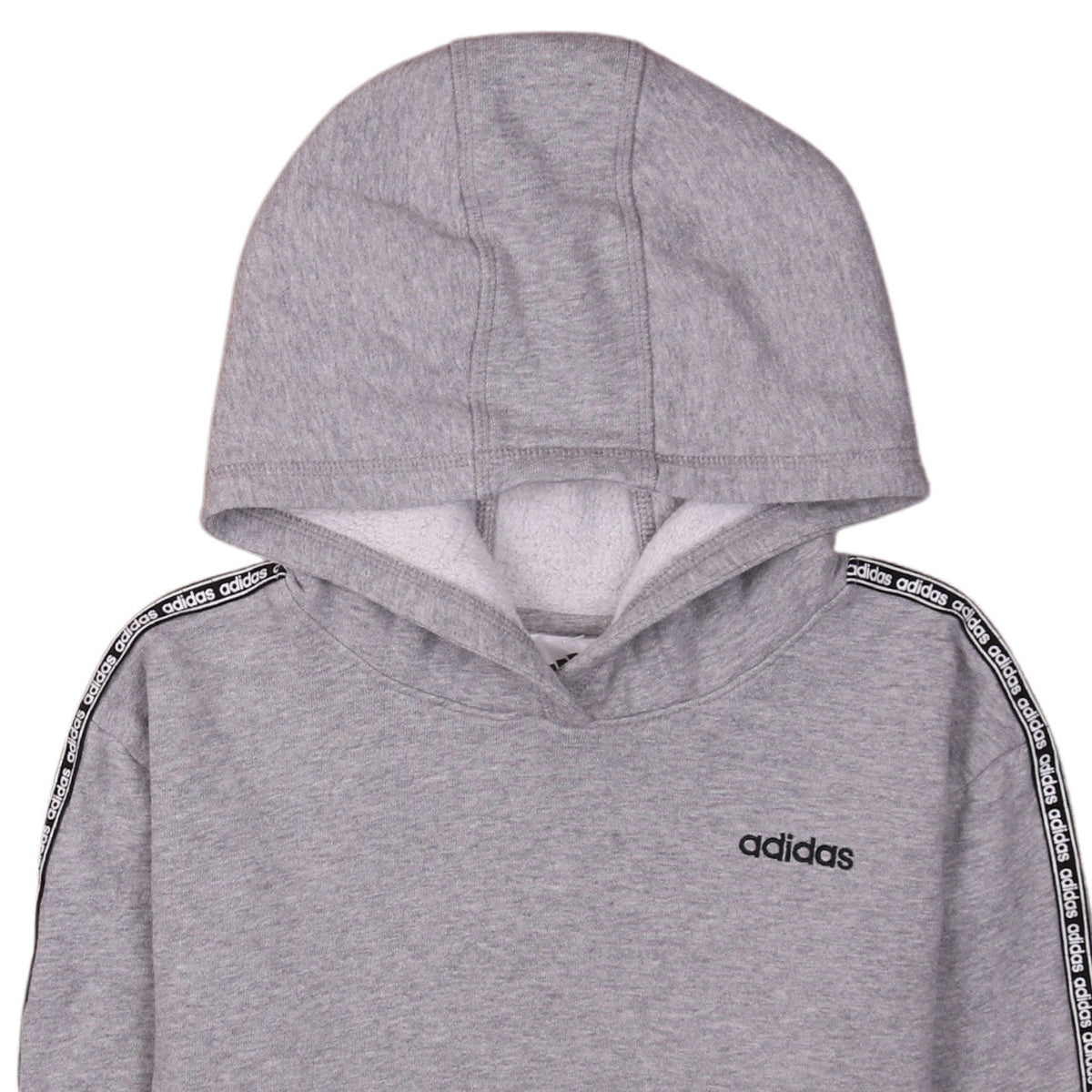 Brand and care label for Adidas girls’ grey pullover hoodie 14 years hooded colourblock sweatshirt