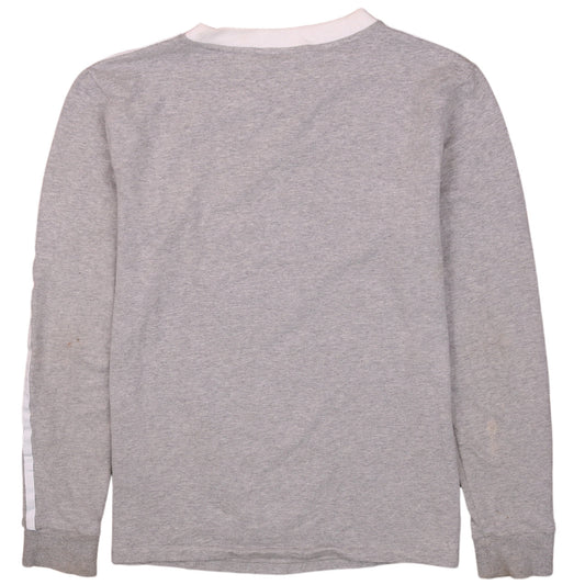 Adidas Women Grey Crew Neck Long Sleeve Pullover Sweatshirt Size 10