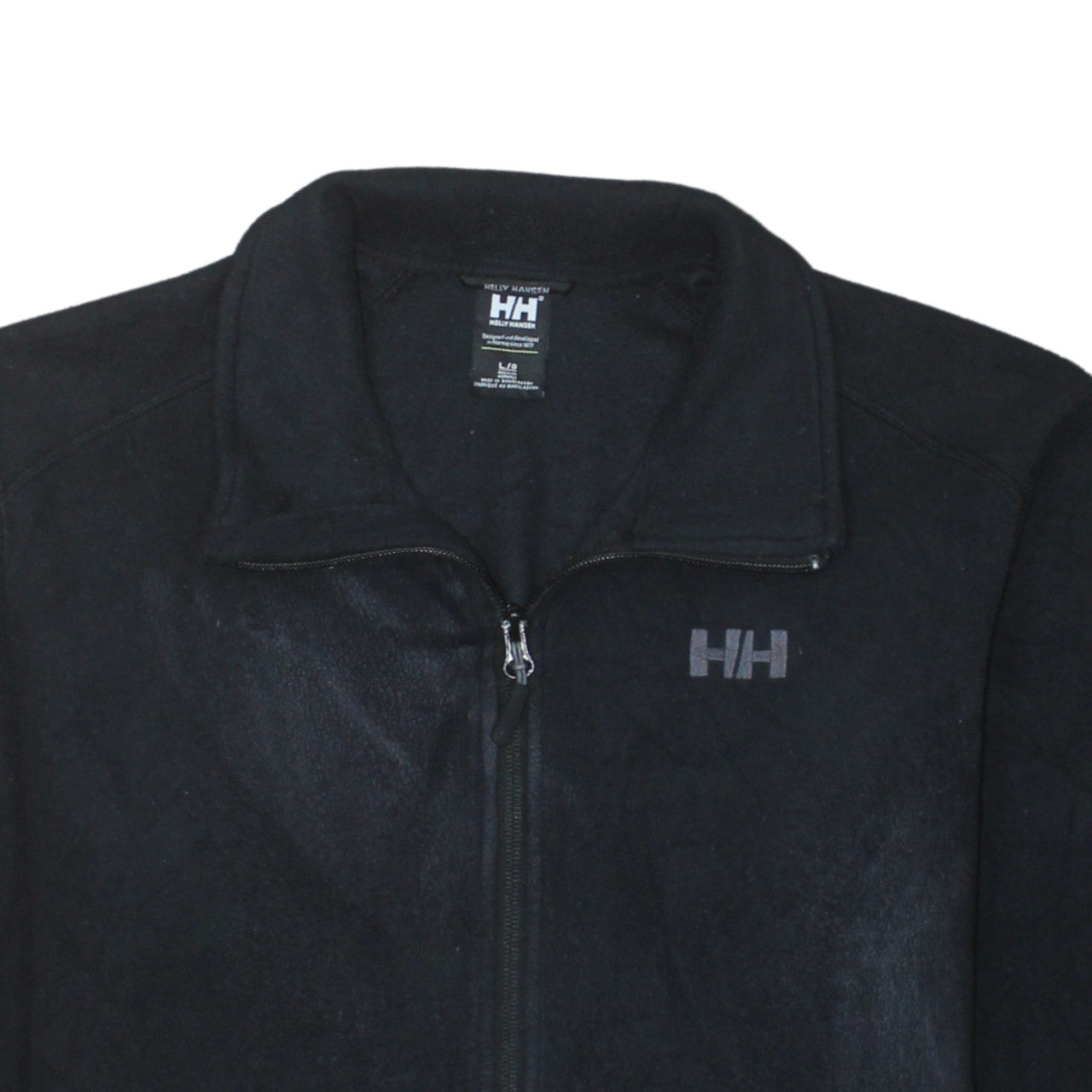 Helly Hansen Mens Black Fleece Full Zip Jacket Size L Regular Fit