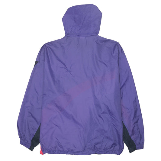 Puma Men’s Purple 90s Windbreaker Jacket L Colourblock Retro Style