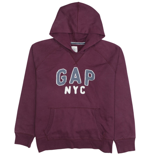 Additional front view of Gap Women’s Burgundy Hooded Pullover Sweatshirt XL Cotton Blend