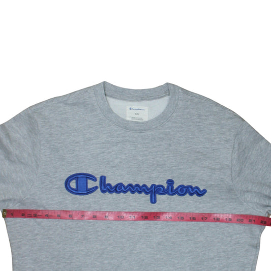 Champion Men's Grey Embroidered Logo Pullover Sweatshirt Size M