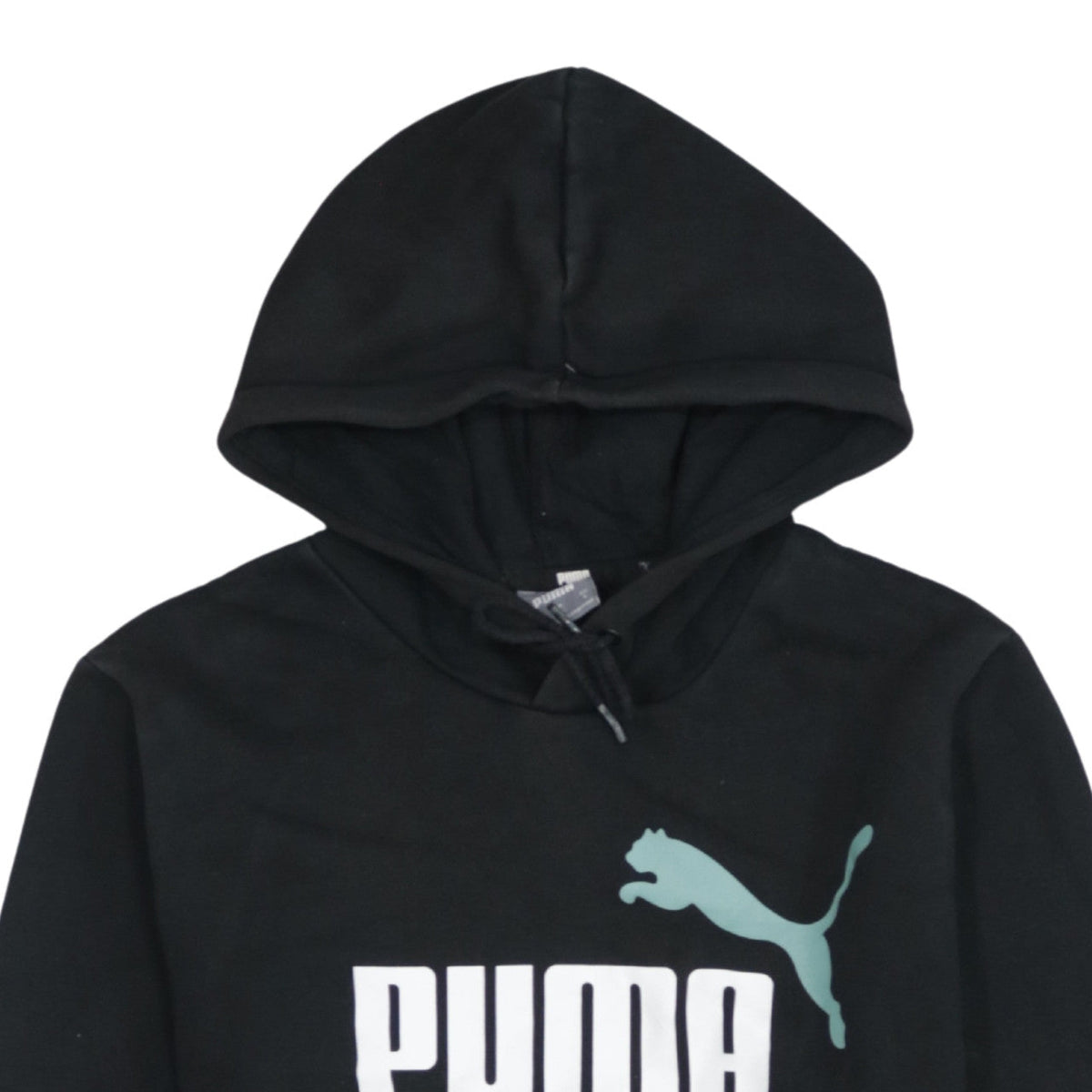 Puma Women's Black Small Pullover Hoodie with Logo Print