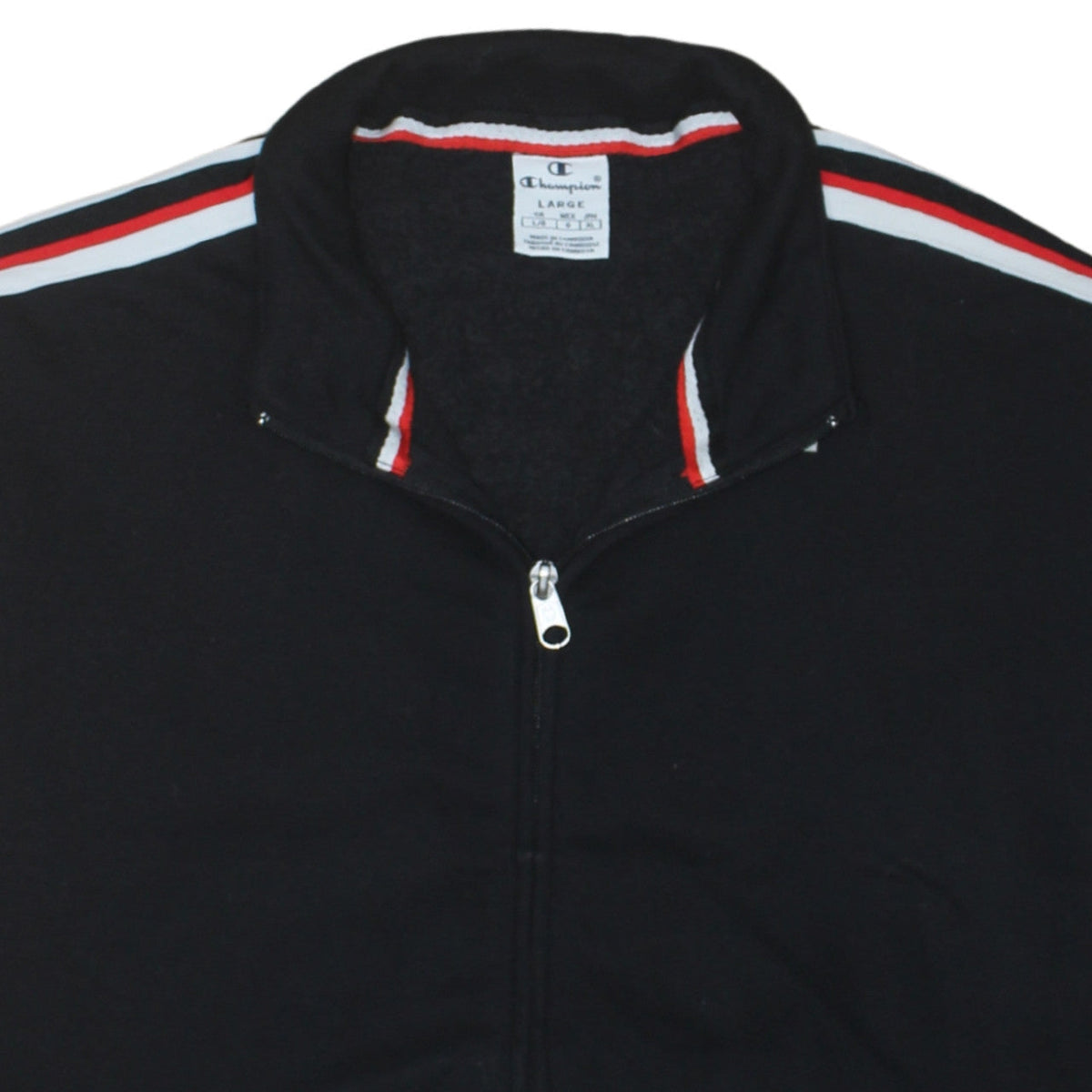 Additional view of Champion Men's Black Track Jacket Large Full Zip Retro Sportswear