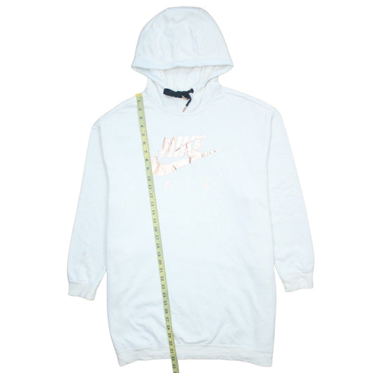 Nike Women’s White Pullover Hoodie Medium – Hooded Sweatshirt with Metallic Logo