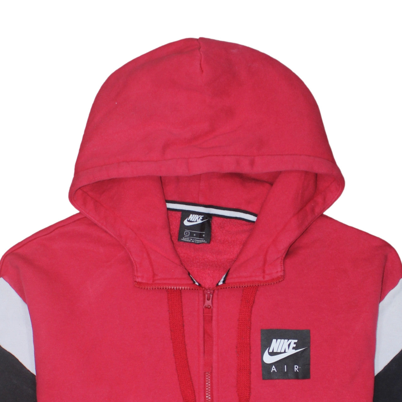 Nike Air Men's Red Full Zip Hoodie Size L Sports Fleece Sweatshirt