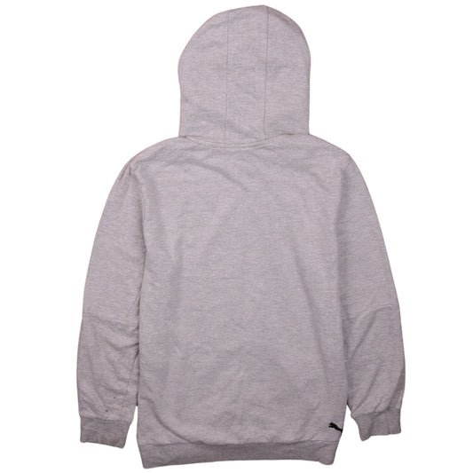 Puma Teens Grey Pullover Hoodie L Graphic Logo Cotton Blend