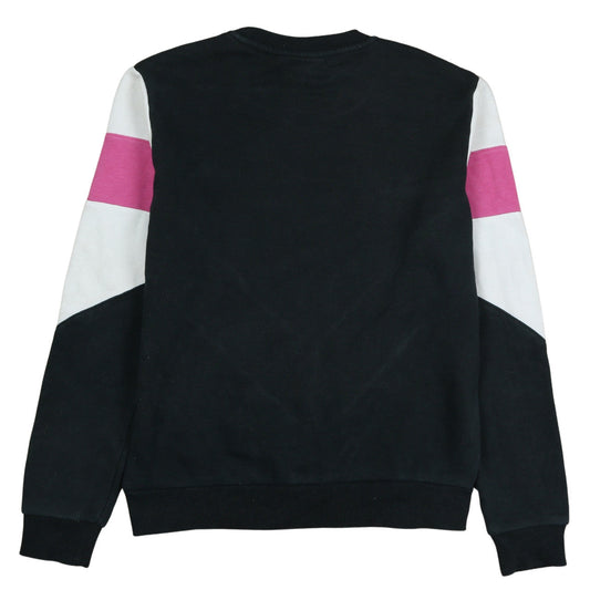 Fila Womens Black Pink Colourblock Logo Sweatshirt XS