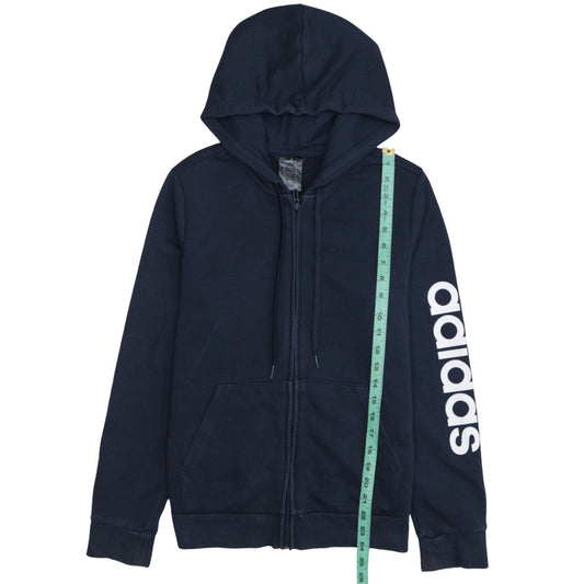 Adidas Womens Navy Blue Full Zip Hoodie Size M 12-14