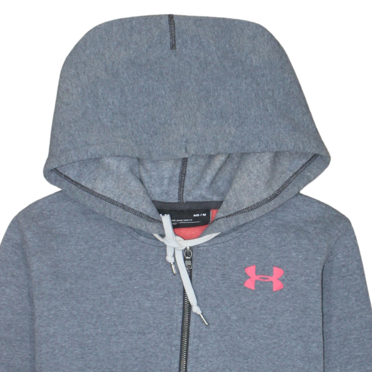 Additional view of Under Armour Women Grey Full Zip Hoodie Medium Loose Fit