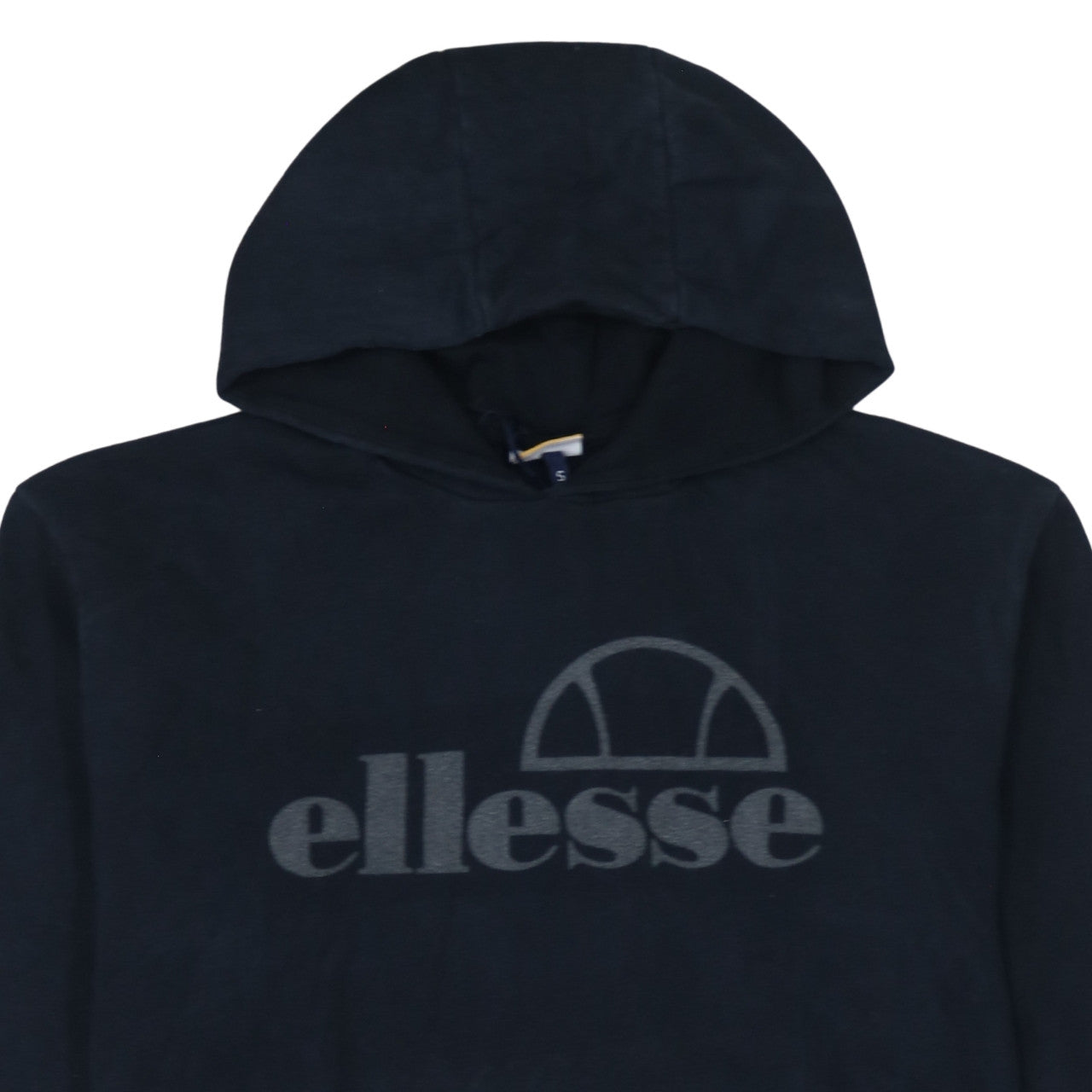 Additional view of Ellesse Men Black S Pullover Hoodie Classic Logo Cotton Sweatshirt