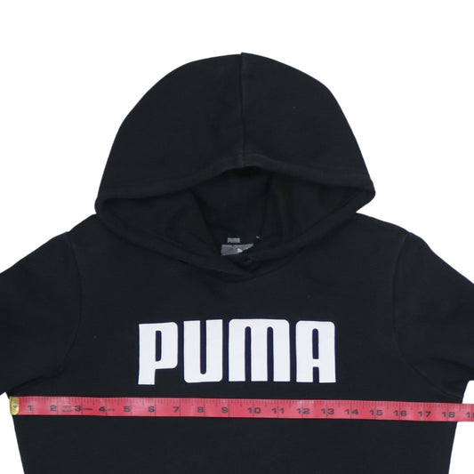 Puma Women Black Pullover Hoodie UK 10 Logo Sportswear