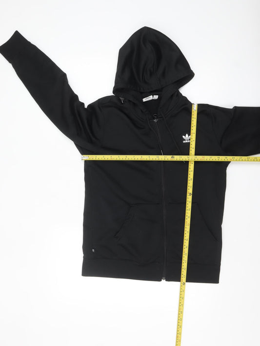 Adidas Womens Black Full Zip Hoodie Size 12 Classic Fit