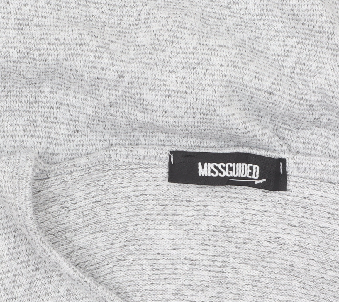 Additional view of Missguided Women’s Grey Lace-Up Knit Tunic Top, size UK 8