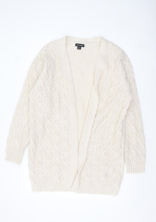 PRETTYLITTLETHING Women Ivory Chunky Knit Cardigan M