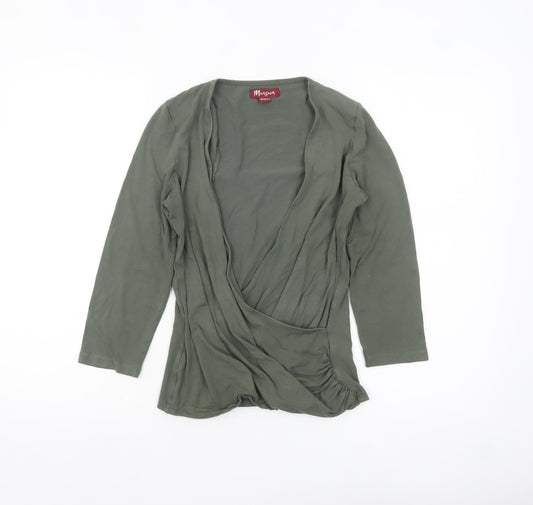Monsoon Women’s Green Wrap Jersey Blouse UK 10