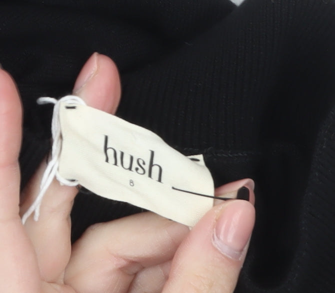 Hush Women's Black Mock Neck Long Sleeve Pullover Jumper Size 8