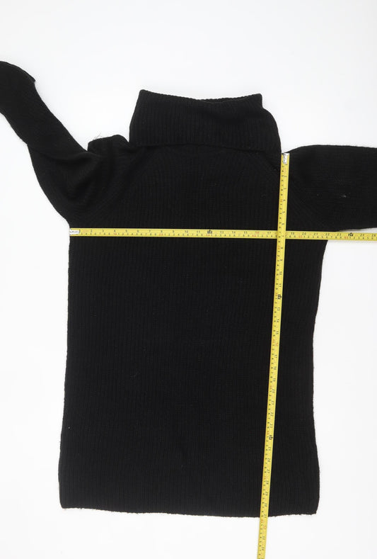 Brave Soul Women's Black Roll Neck Long Sleeve Knit Jumper M