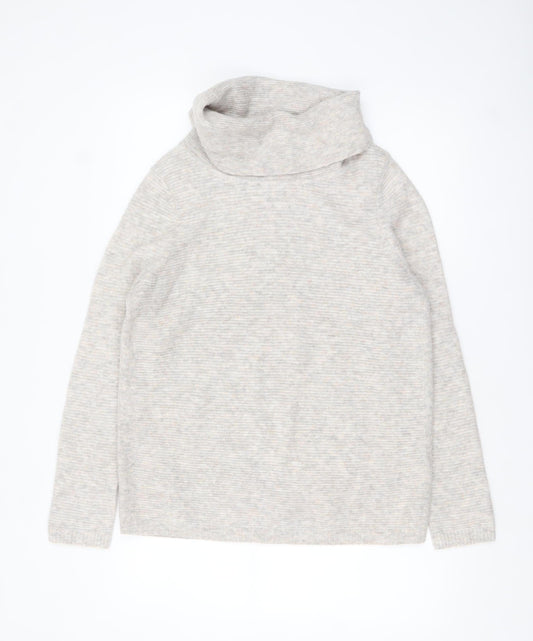 White Stuff Women’s Beige Wool Cowl Neck Pullover Jumper UK 10