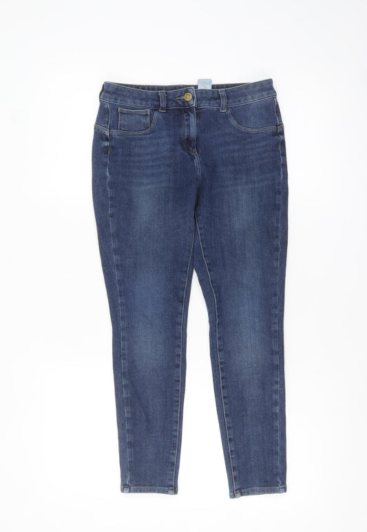 Additional front view of Next Women Blue, size 10, Skinny Stretch Denim Jeans