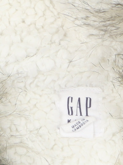 GAP Girls Grey Full Zip Fur Trim Hoodie Size 12-13 Years