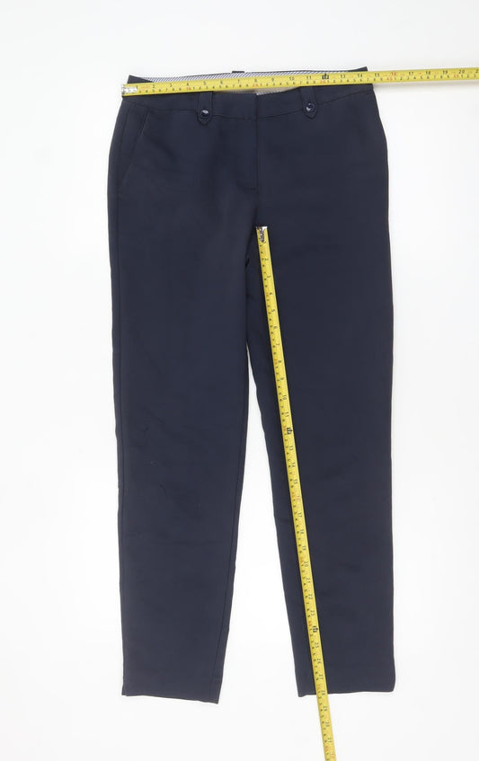 Laura Ashley Women's Blue Chino Trousers Size 8 Slim Fit