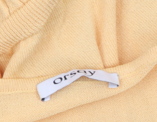 Additional view of ORSAY Women’s Yellow Knit Flared Jumpsuit, size S, Regular V-Neck