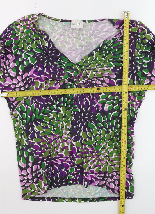 Kaliko Womens Multicoloured Floral Viscose Tunic Blouse Size 14