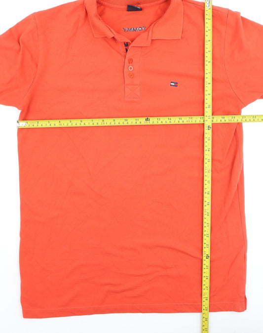 Tommy Hilfiger Men's Orange Cotton Classic XL Polo Shirt
