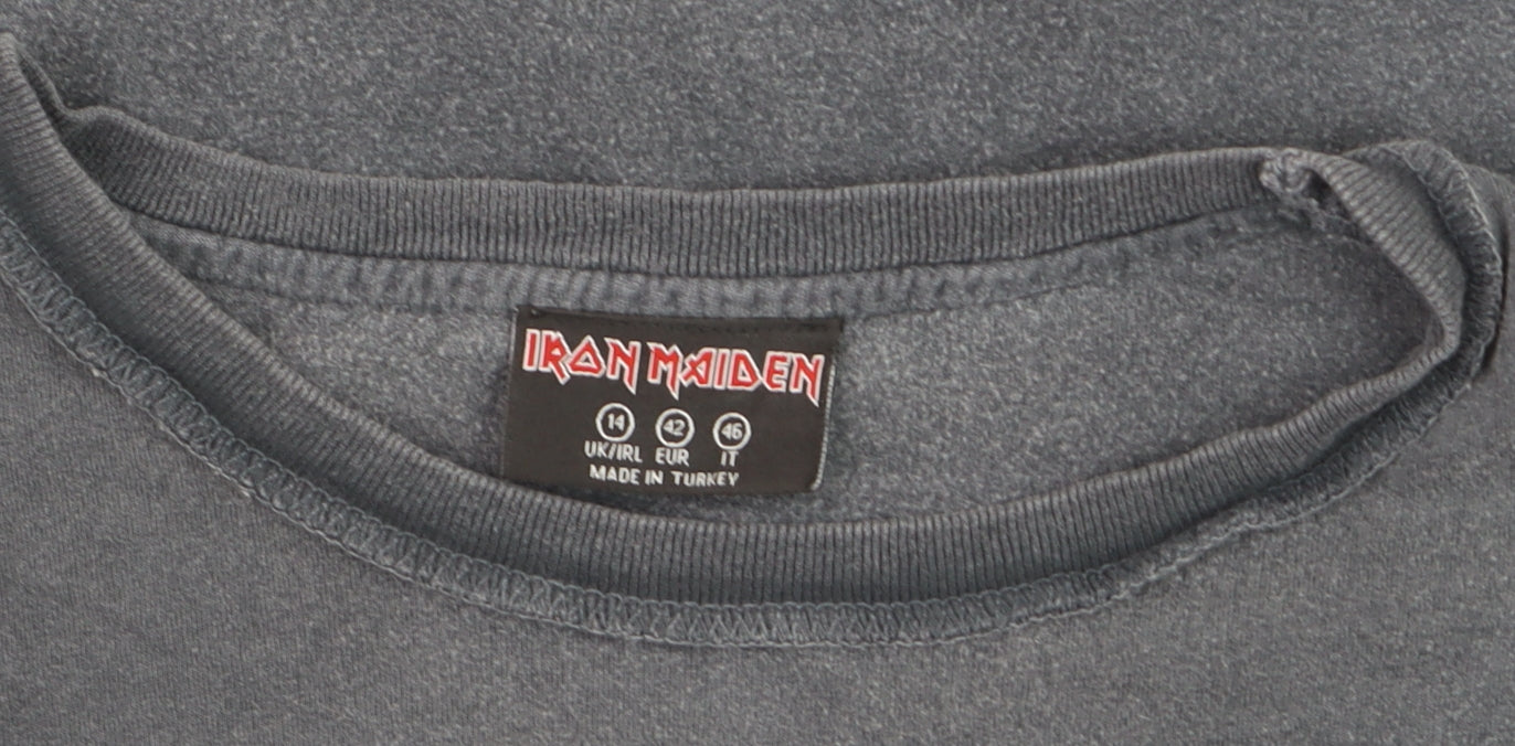 Iron Maiden Women's Grey Graphic Rock T-Shirt Size 14