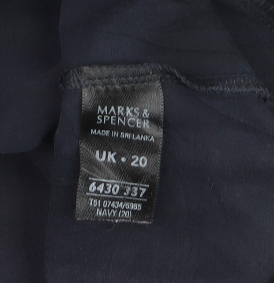 Marks and Spencer Women's Blue Size 20 Track Jacket Full Zip Cotton Blend
