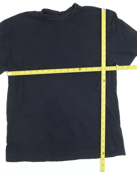 COLLUSION Men's Black Cotton Crew Neck Short Sleeve T-Shirt S