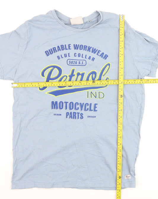 Petrol Industries Men's Blue L Graphic Motorcycle T-Shirt