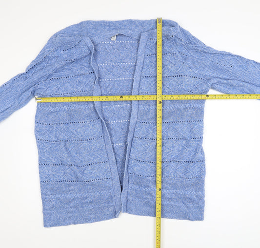 M&Co Women’s Blue Cotton Knit Open Cardigan XL