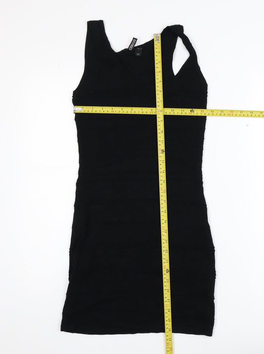 H&M Women Black Size 8 Sleeveless Bodycon Short Dress