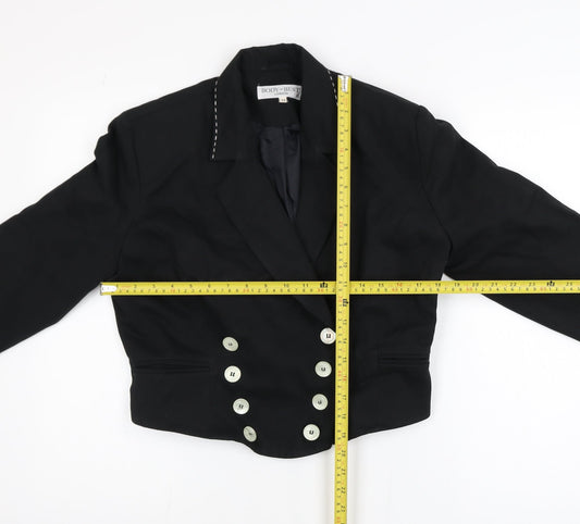 Body-Best London Women's Black Double-Breasted Blazer Size 14