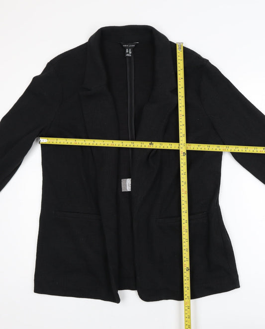 New Look Women's Black Long Sleeve Open Knit Cardigan UK 14