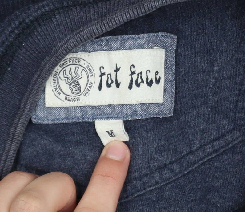 Fat Face Men's Blue Cotton Henley Jumper M Long Sleeve Casual
